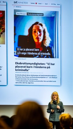 Linnéa Graaf, ekspert, velferdskriminalitet, Svart økonomikonferanse 2025, foto: NTL