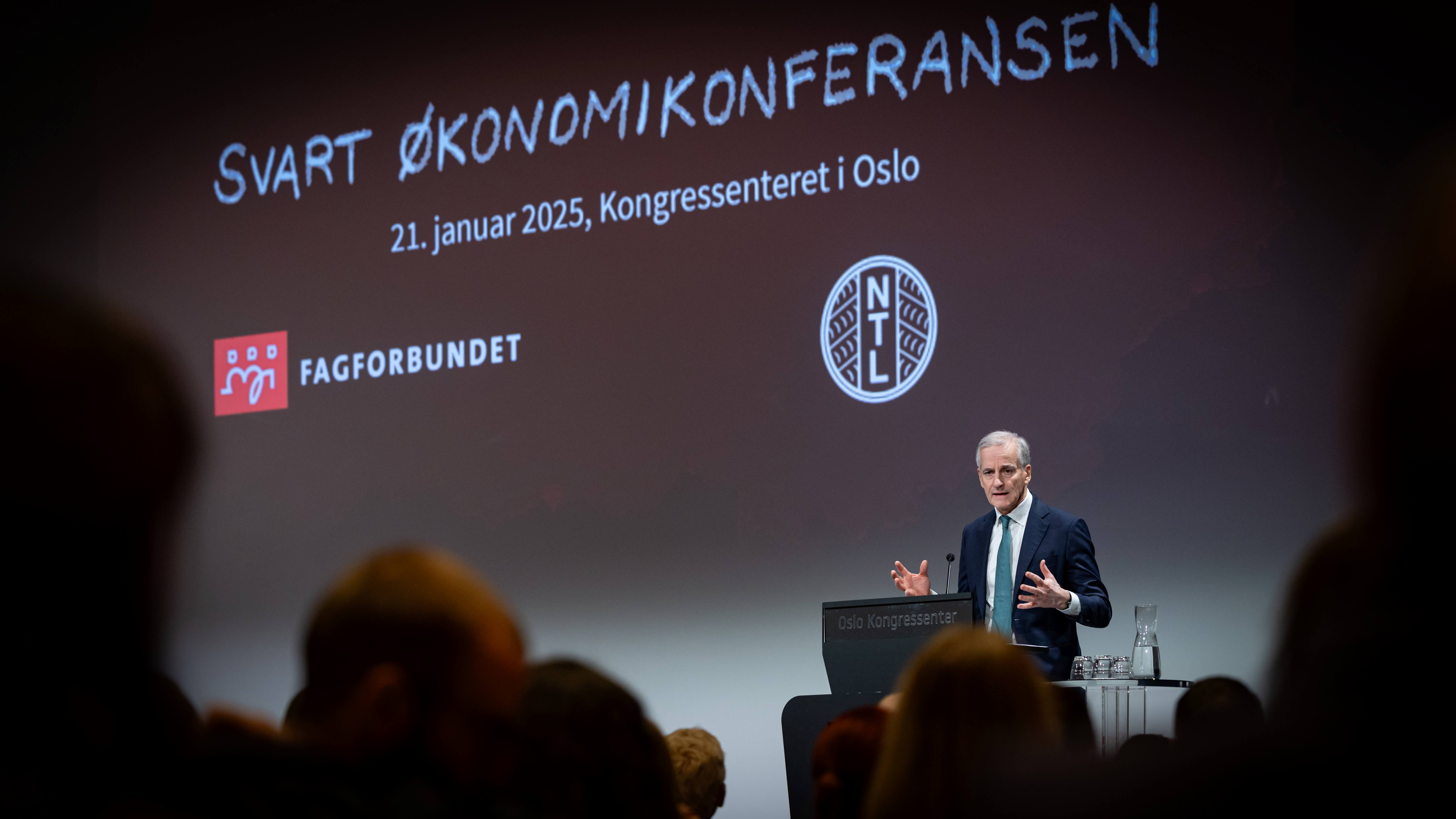 Statsminister Jonas G Støre, Svart økonomikonferanse 2025, foto: NTL